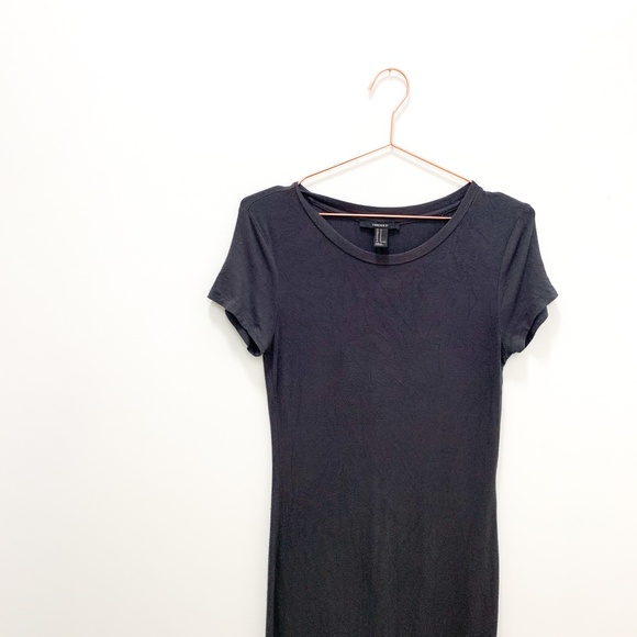 FOREVER 21 CHARCOAL MAXI T-SHIRT DRESS - Picture 1 of 7